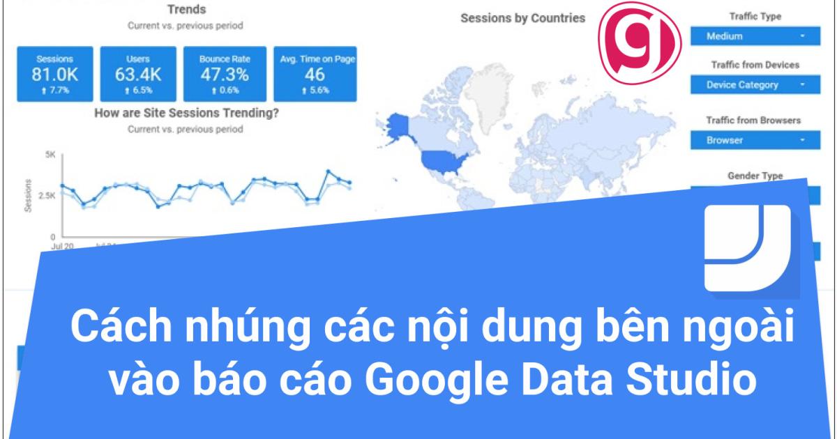 Cách nhúng các nội dung bên ngoài vào báo cáo Google Data Studio